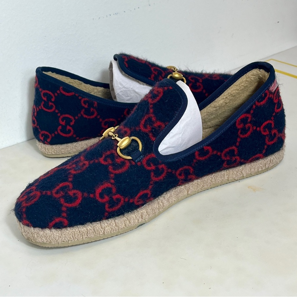 Sz. 8.5 Gucci Wool Shearling Loafers